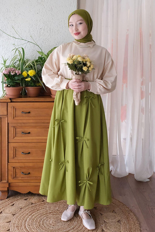 Pistachio Green Bow Skirt