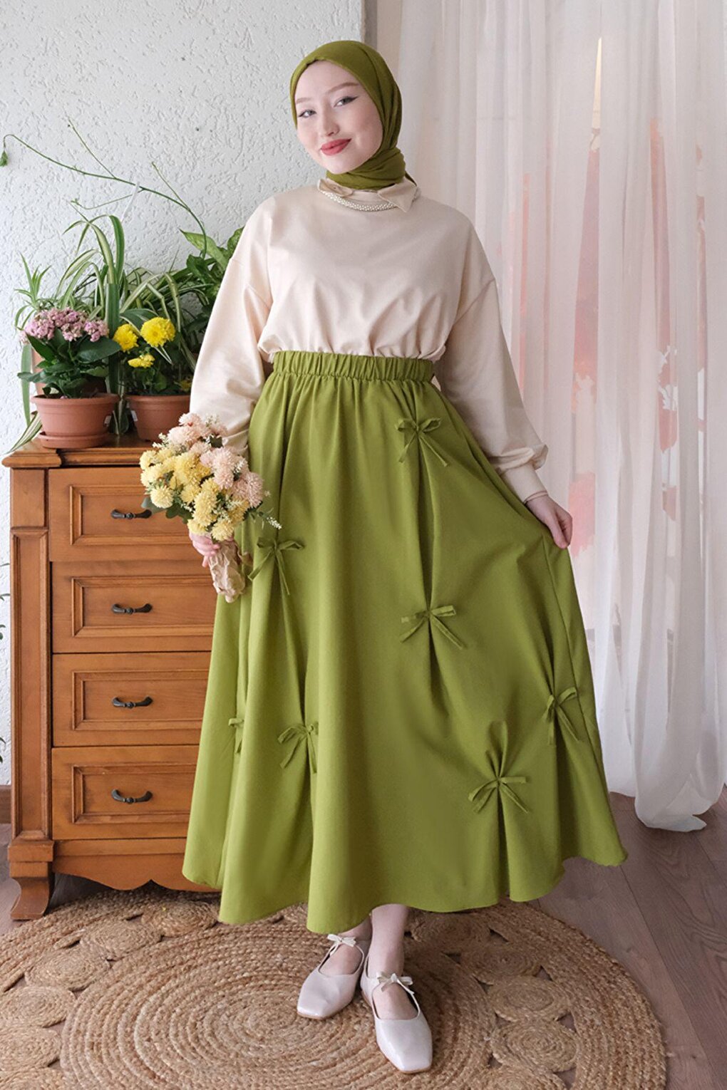 Pistachio Green Bow Skirt