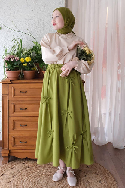 Pistachio Green Bow Skirt