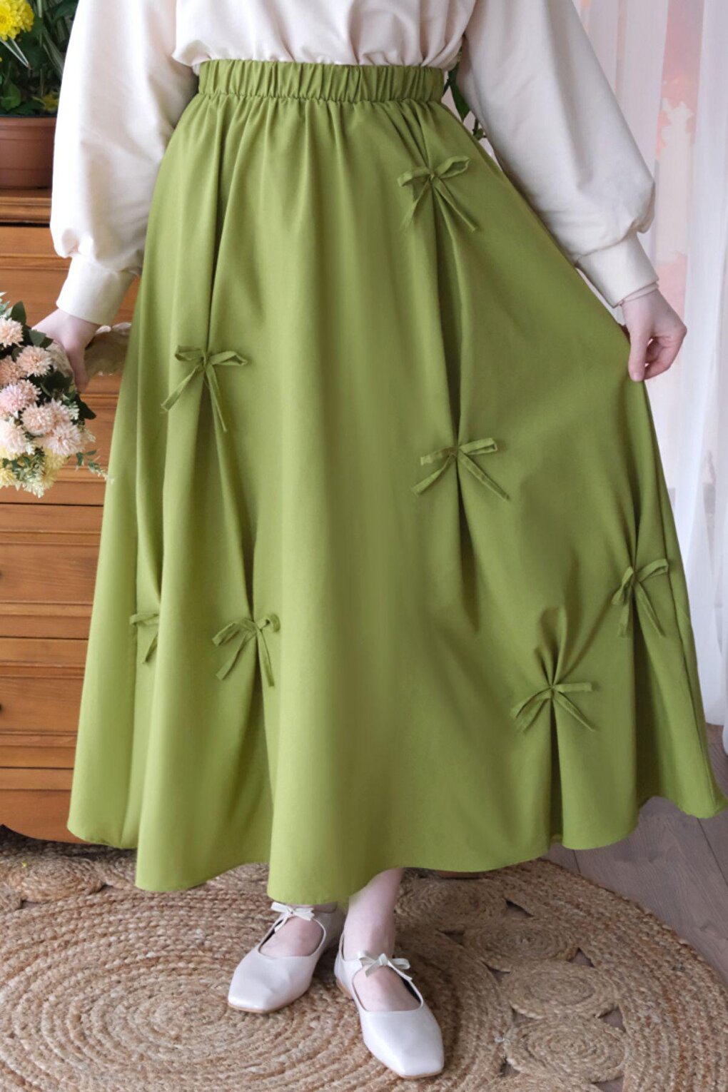 Pistachio Green Bow Skirt