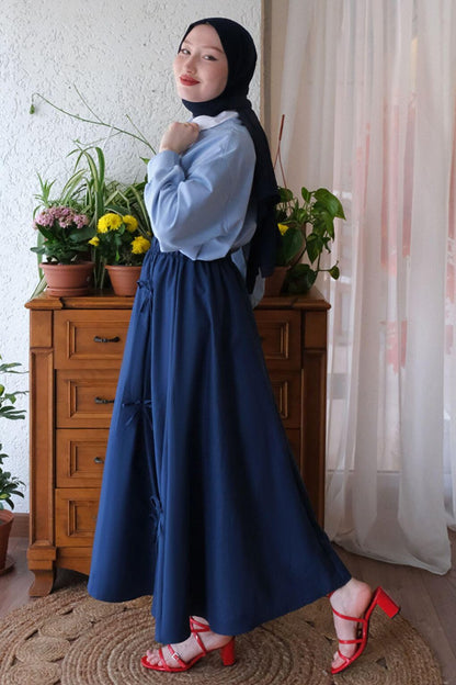 Navy Blue Bow Skirt