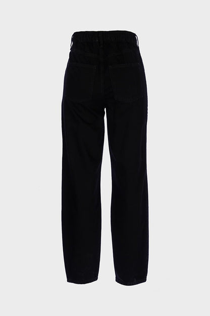 Ariana Black Elastic Waist Mom Jean Trousers C 4525-163