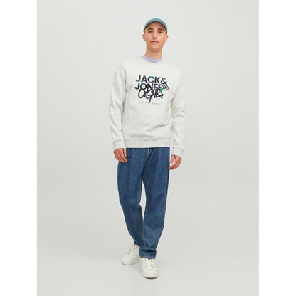 Silverlake Men's White Crew Neck Sweatshirt