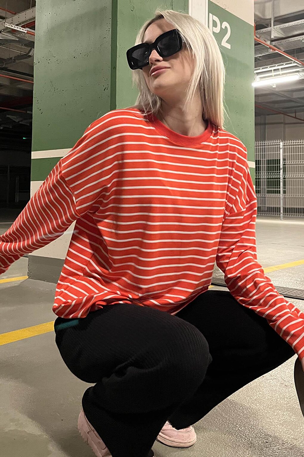 Red Striped Sweatshirt MG980