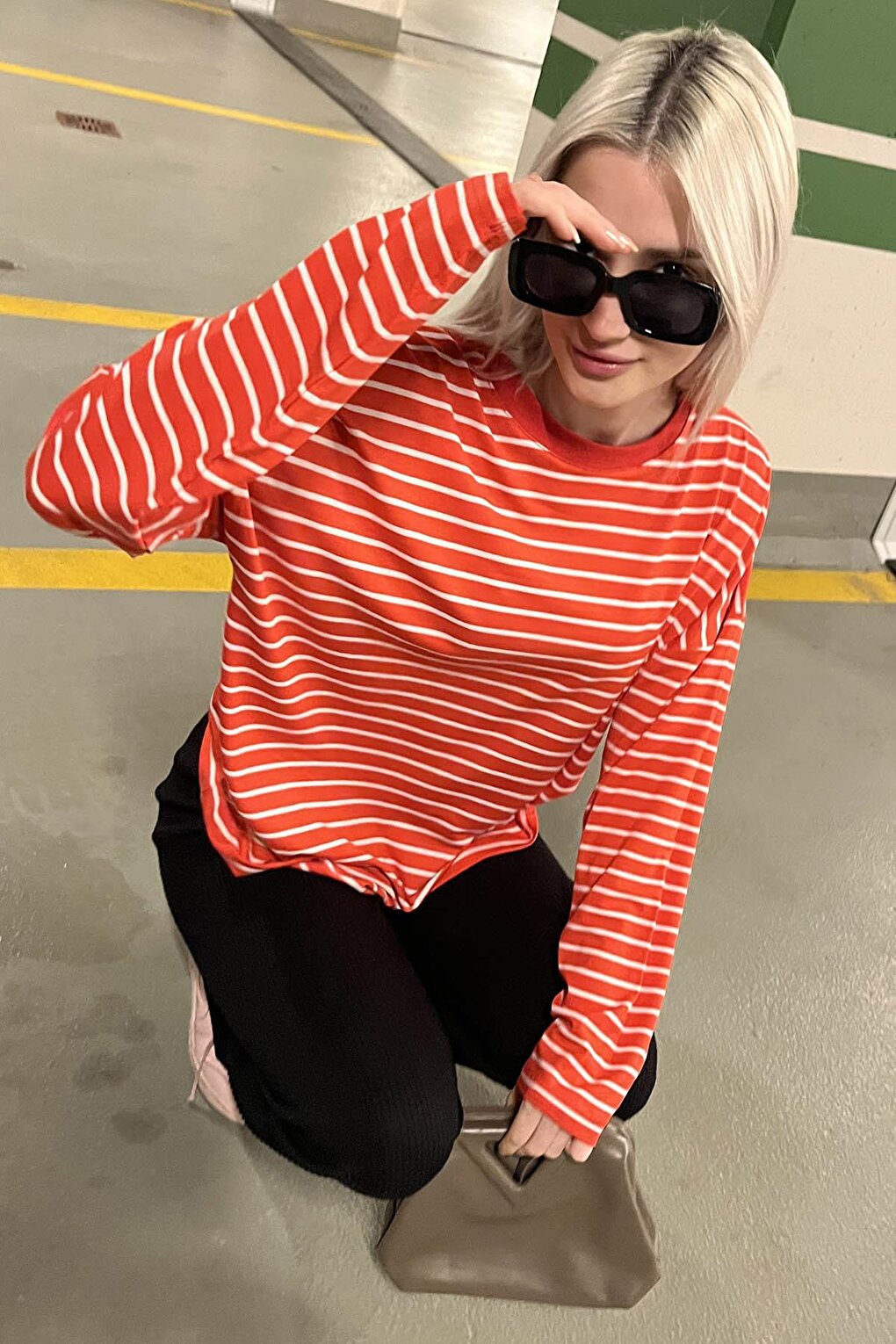 Red Striped Sweatshirt MG980