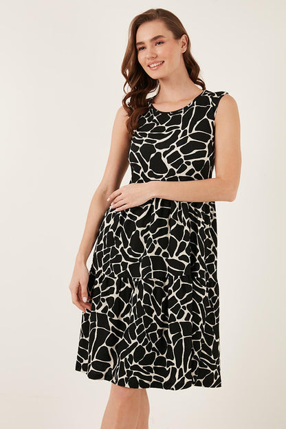 Patterned Sleeveless Midi Dress 5865619