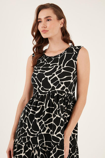 Patterned Sleeveless Midi Dress 5865619