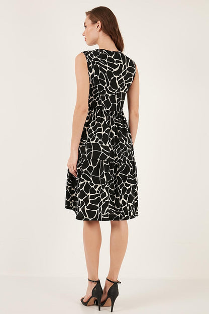 Patterned Sleeveless Midi Dress 5865619