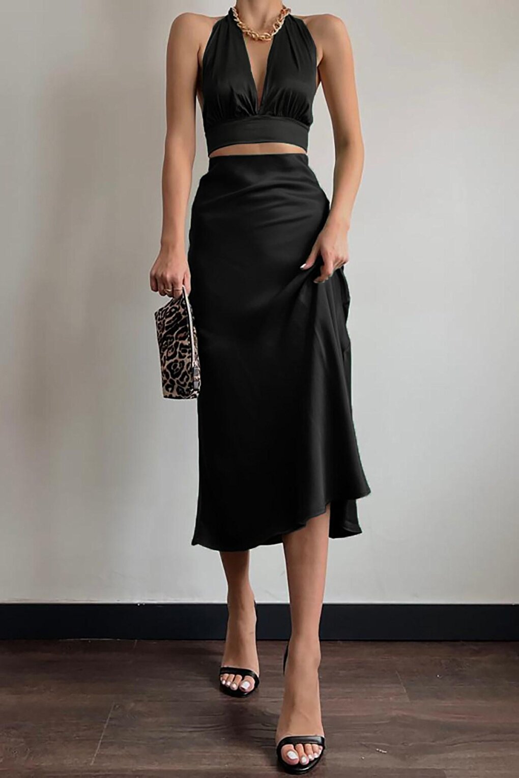 Black Satin Skirt MG1409