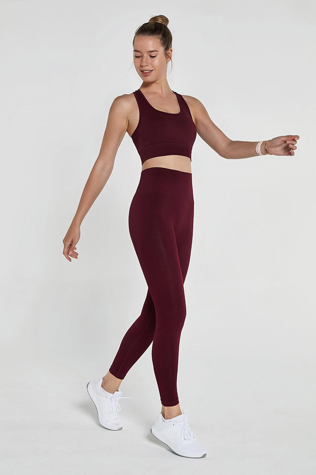 Gela High Waist, Flexible and Lifting Sports Tights Claret Red