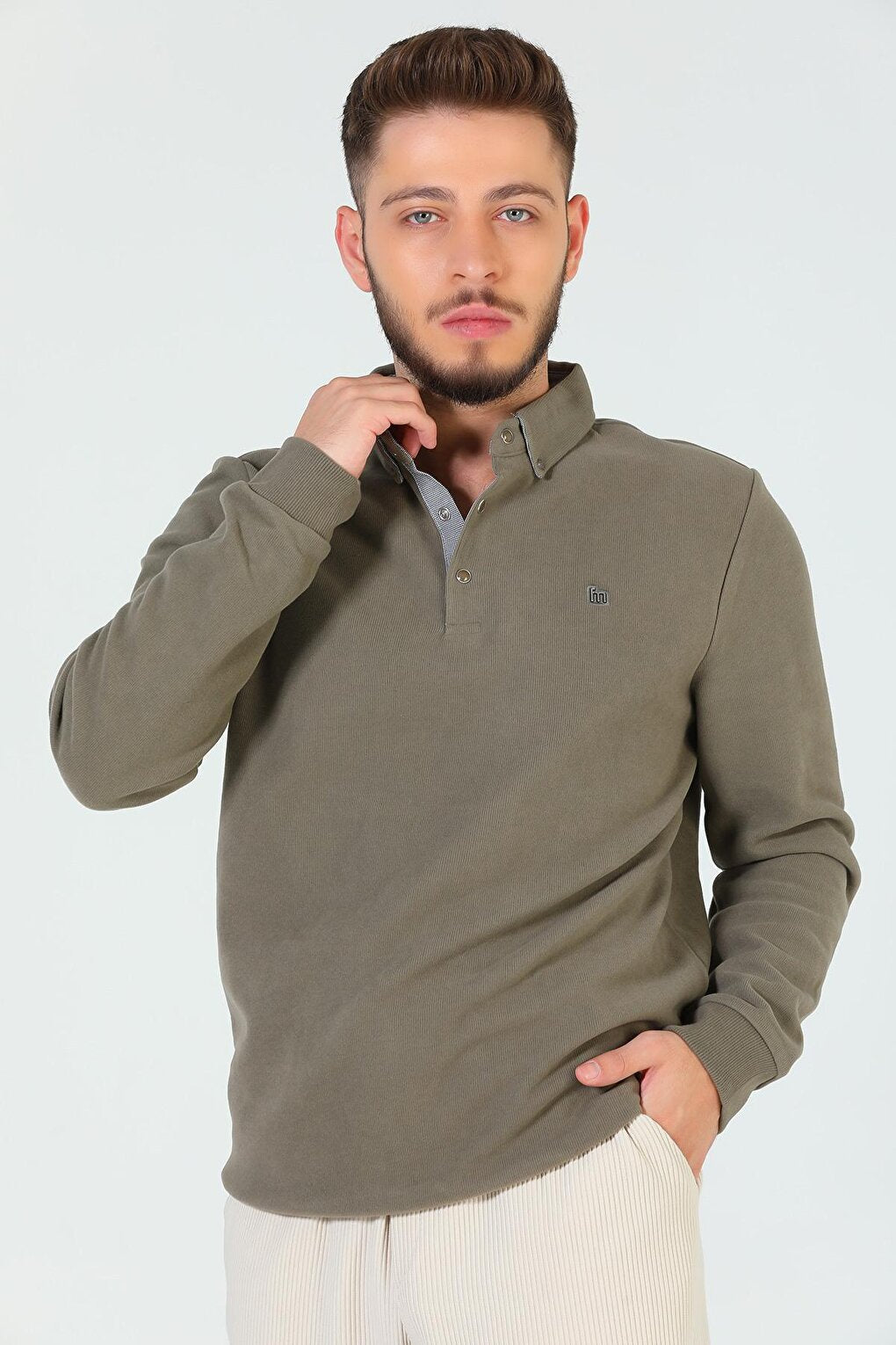 Men's Shirt Collar Sweatshirt