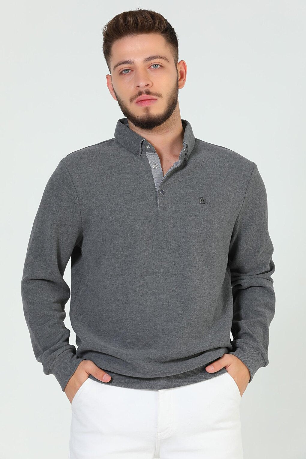 Men's Shirt Collar Sweatshirt