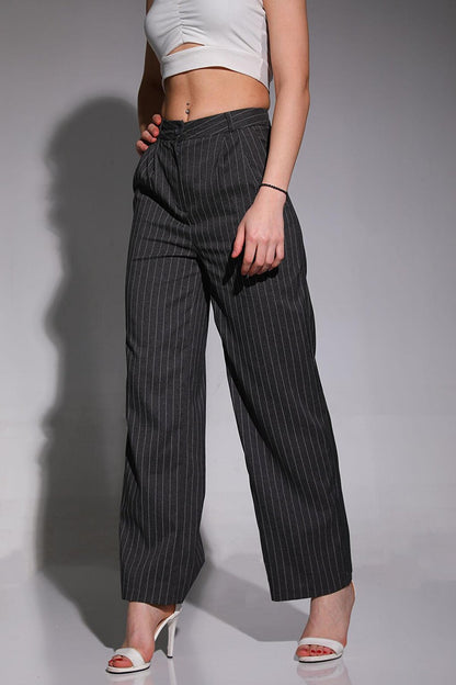 Women's Striped Palazzo Style Trousers