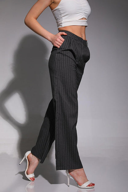 Women's Striped Palazzo Style Trousers