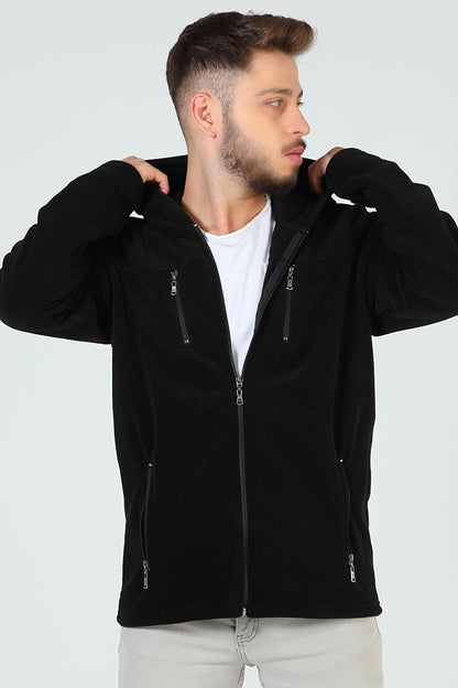 Men's Hooded Zippered Fleece Sweatshirt