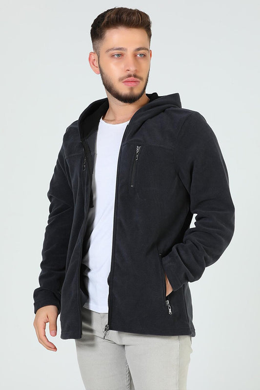 Men's Hooded Zippered Fleece Sweatshirt