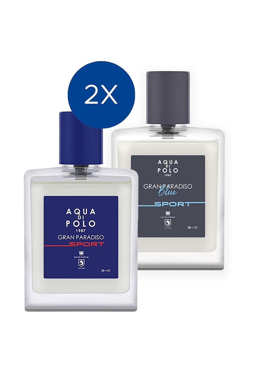 Gran Paradiso Blue Sport 50 ml and Gran Paradiso Sport 50 Ml 2-Piece Men's Perfume Set