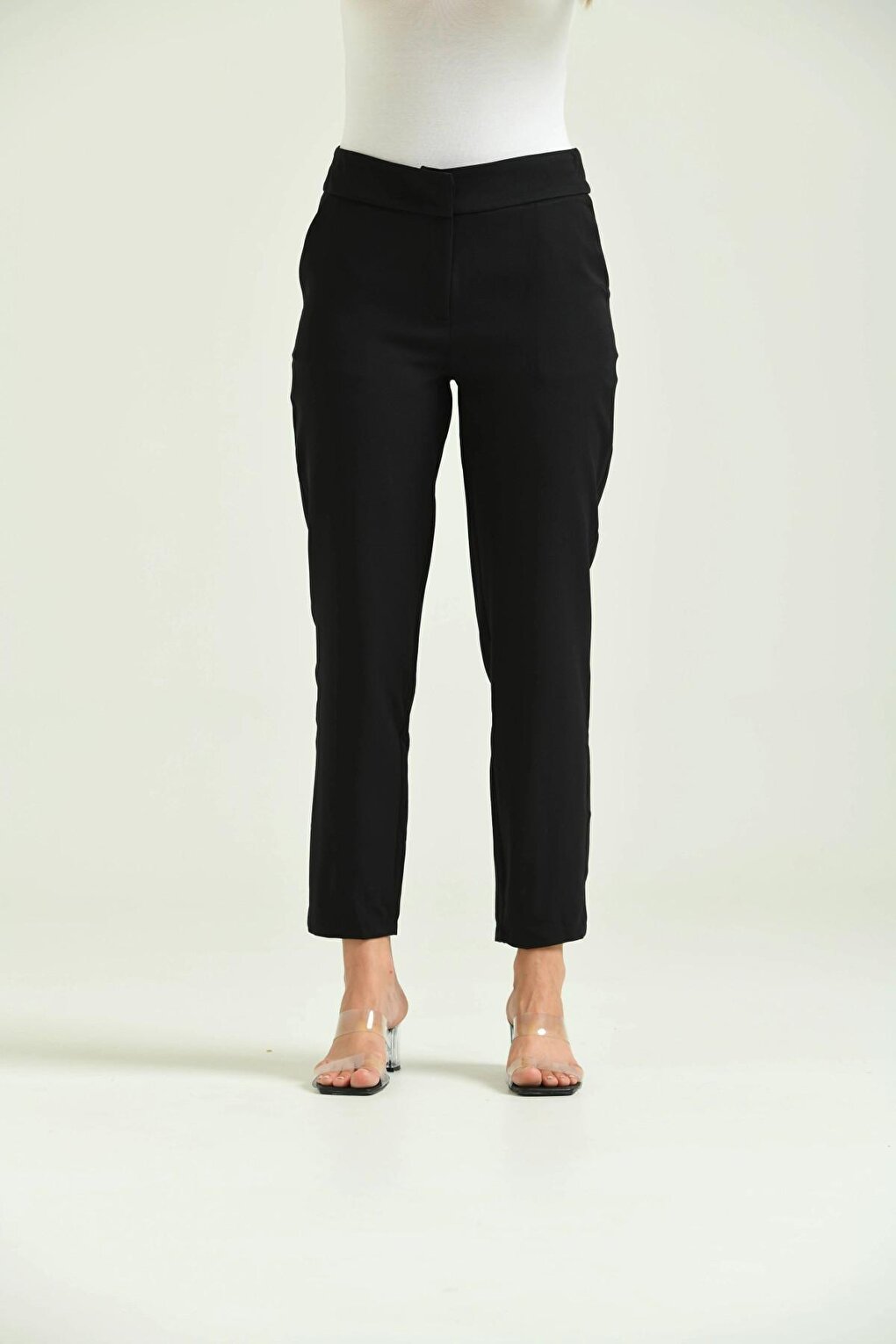 Women's Black Basic Fabric Trousers