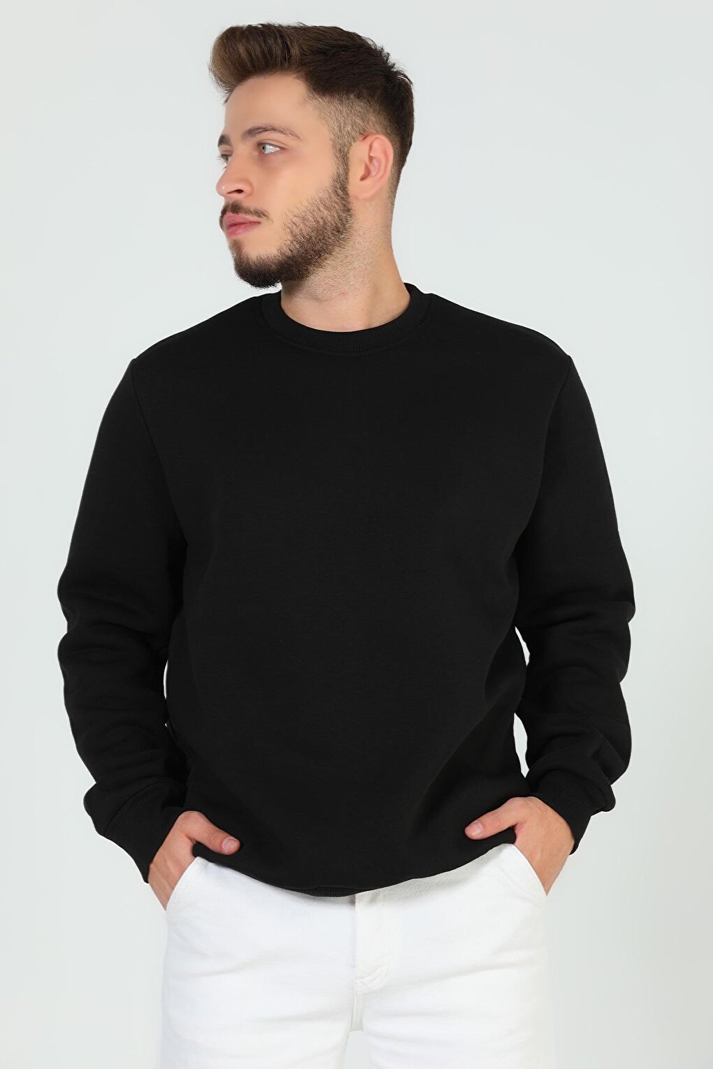 Men's Crew Neck Three Thread Raised Sweatshirt