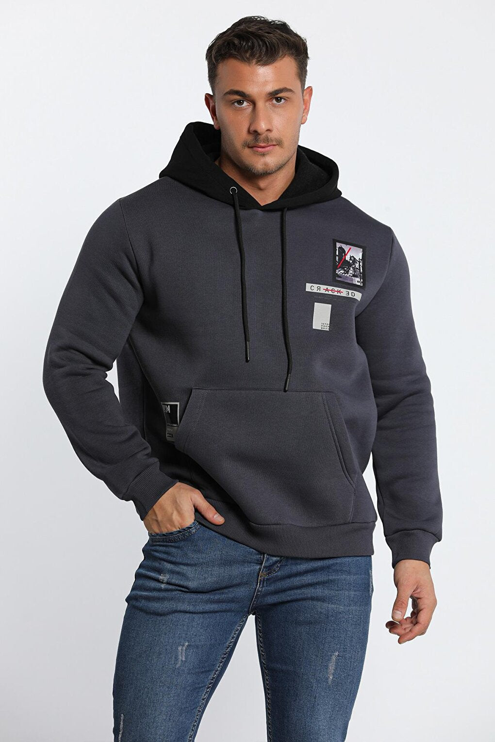 Men's Hooded Three Thread Raised Sweatshirt