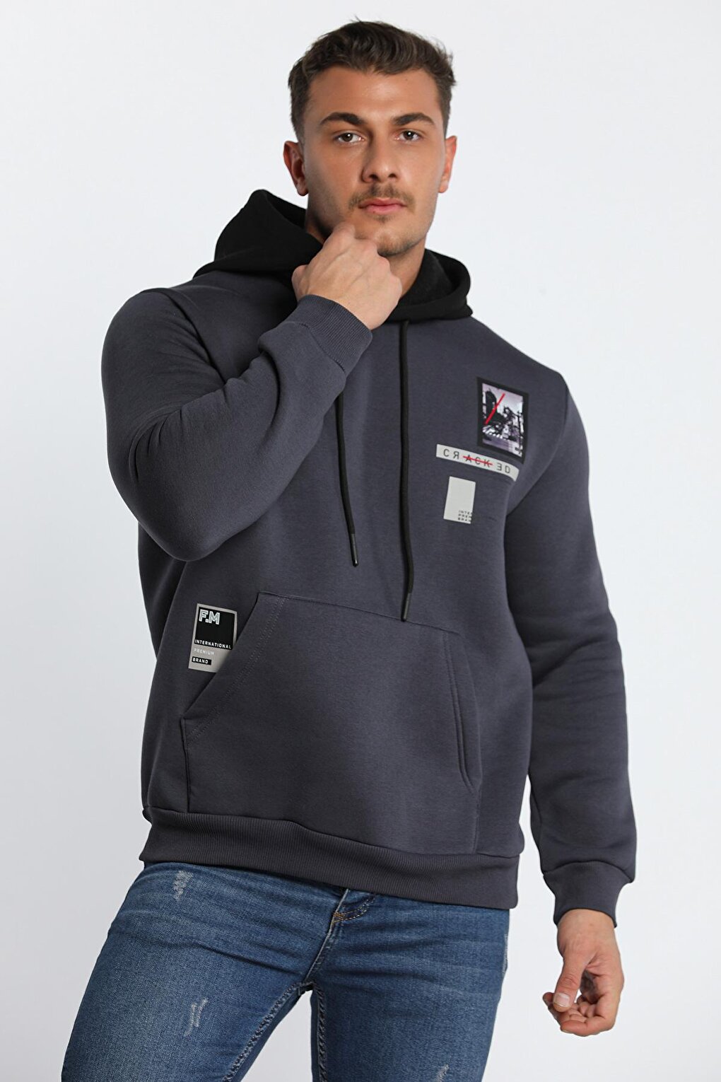 Men's Hooded Three Thread Raised Sweatshirt