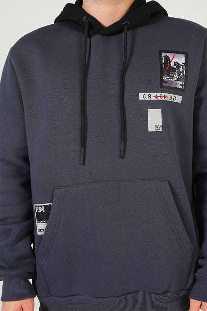 Men's Hooded Three Thread Raised Sweatshirt