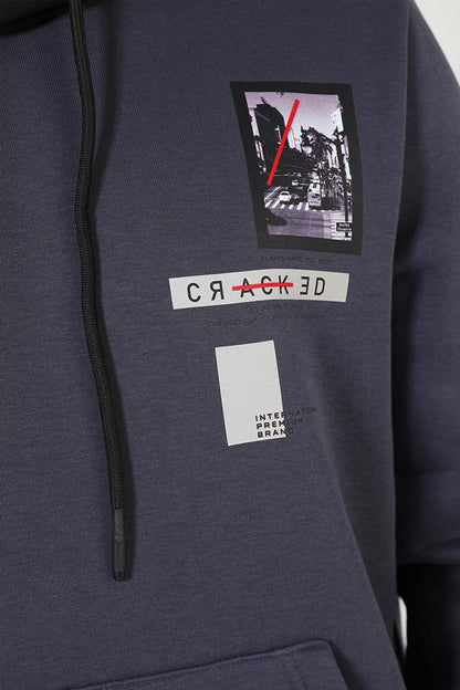 Men's Hooded Three Thread Raised Sweatshirt