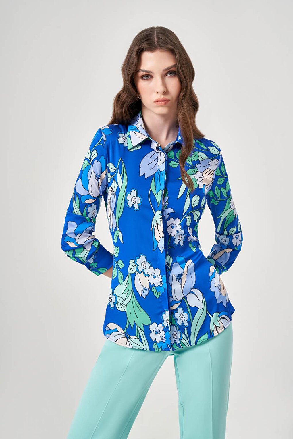 Patterned Classic Blue Shirt