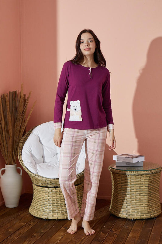 Women's Patterned Pajama Set Seasonal Set 8000