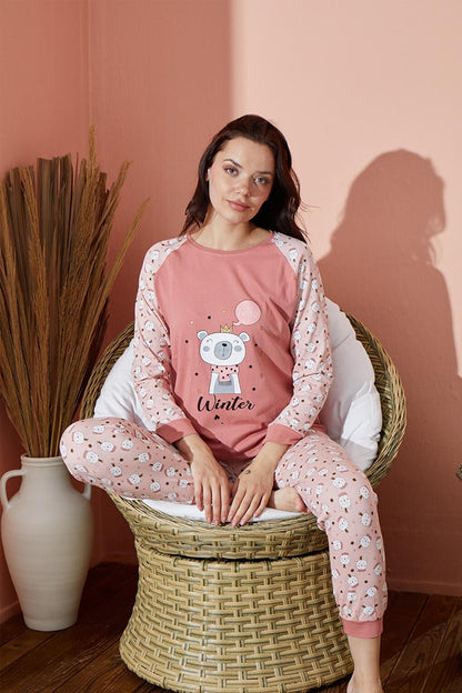 Women's Patterned Pajama Set Seasonal Set 8000