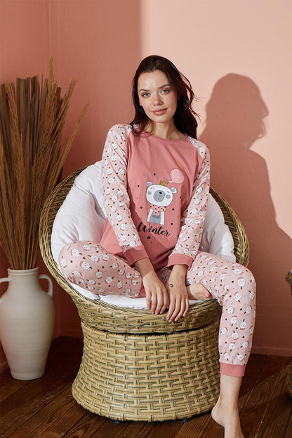 Women's Patterned Pajama Set Seasonal Set 8000