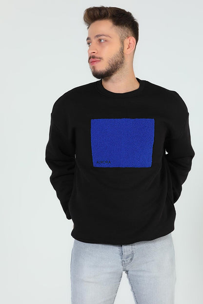 Men's Crew Neck Embossed Three Thread Raised Sweatshirt