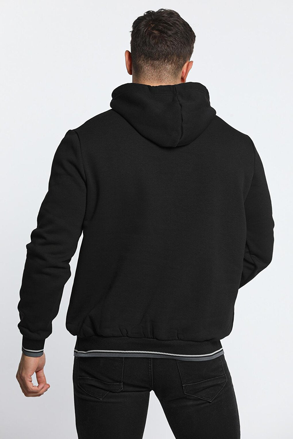 Men's Printed Hooded Three Thread Raised Sweatshirt