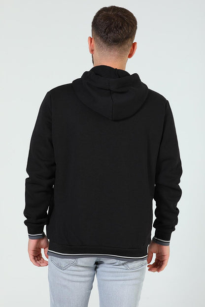 Men's Printed Hooded Three Thread Raised Sweatshirt