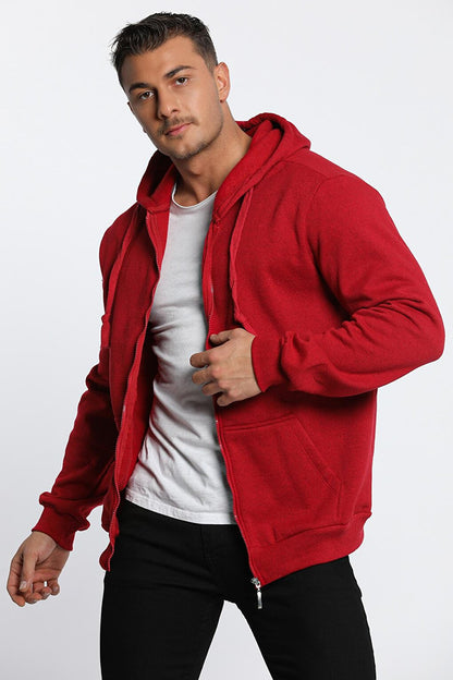 Men's Hooded Bone Zipper Sweatshirt