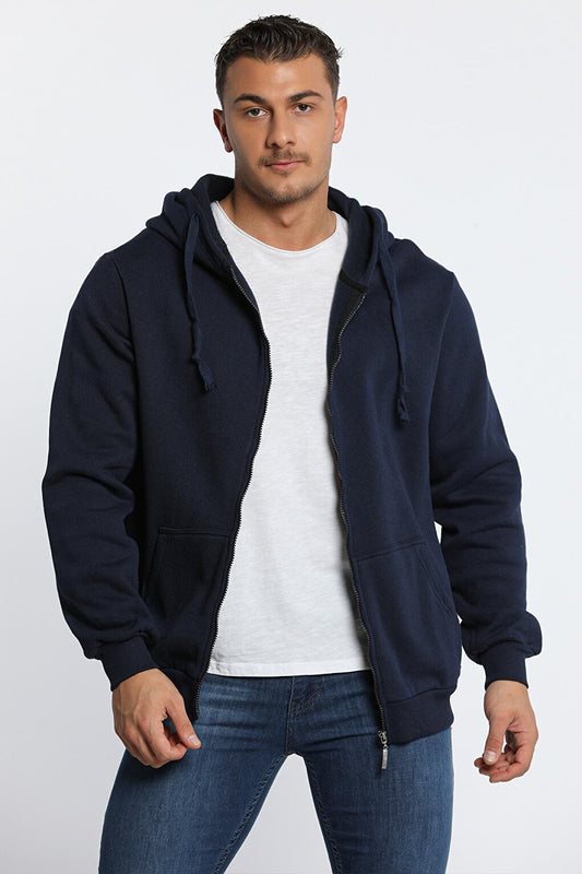 Men's Hooded Bone Zipper Sweatshirt