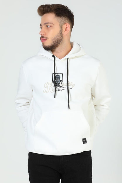 Men's Printed Hooded Three Thread Raised Sweatshirt