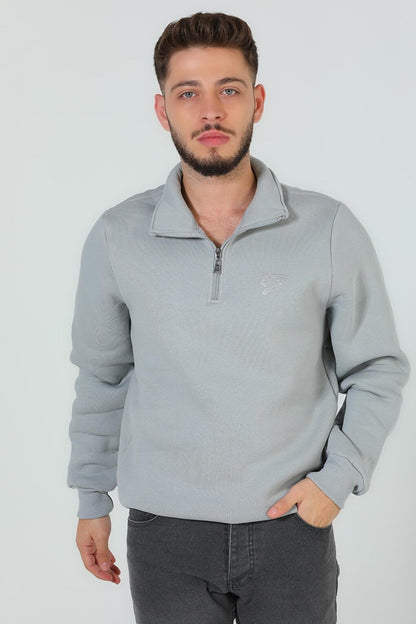 Men's Collar Zipper Printed Sweatshirt