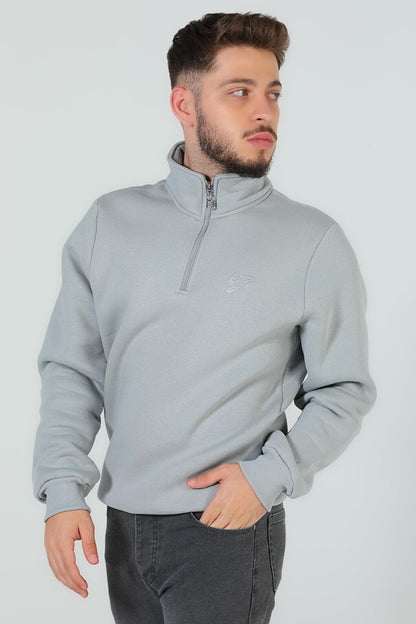 Men's Collar Zipper Printed Sweatshirt