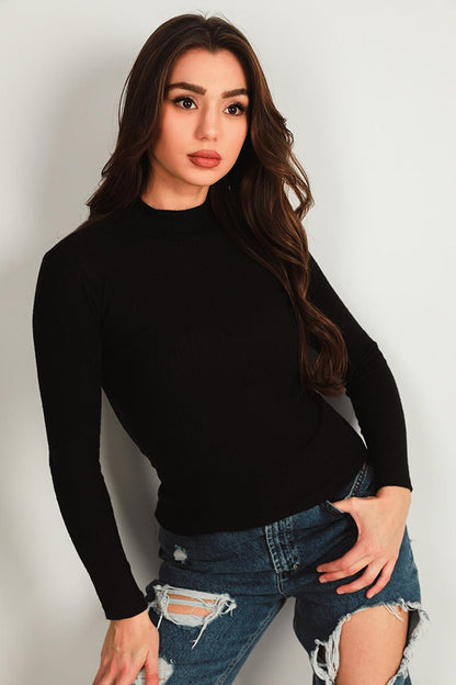 Women's Turtleneck Corduroy Blouse