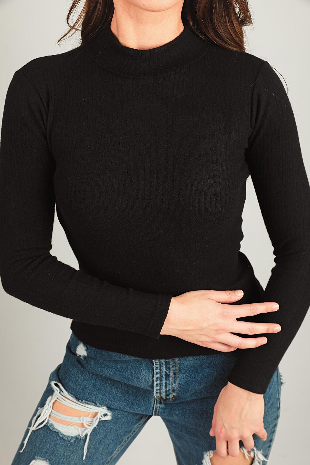 Women's Turtleneck Corduroy Blouse