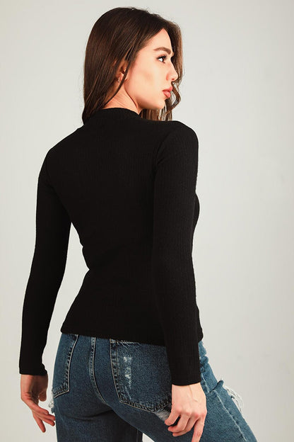 Women's Turtleneck Corduroy Blouse