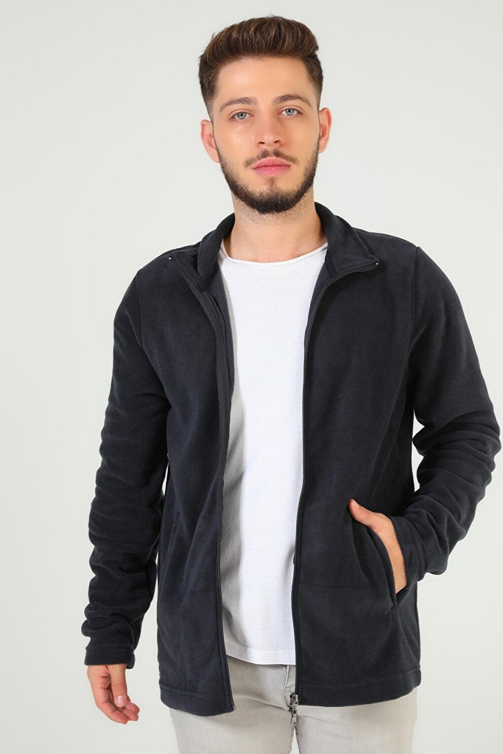 Men's Zippered Fleece Sweatshirt