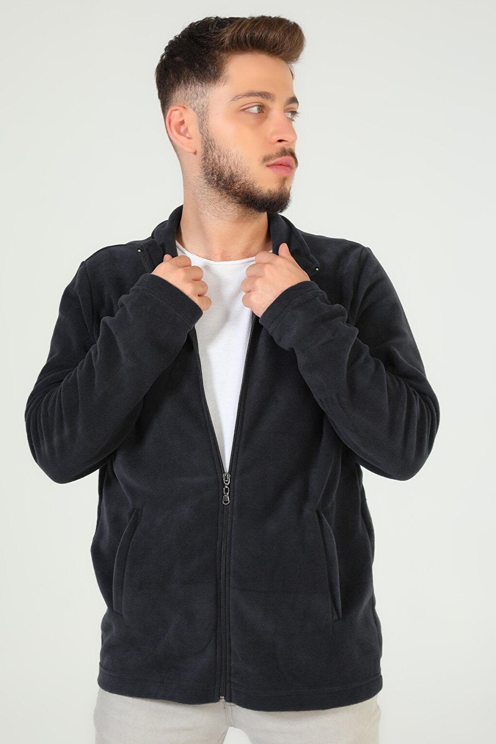 Men's Zippered Fleece Sweatshirt