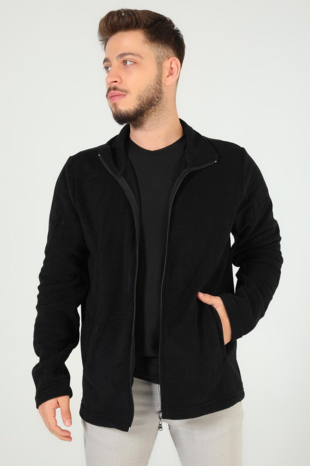 Men's Zippered Fleece Sweatshirt