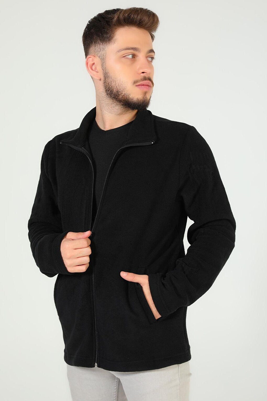 Men's Zippered Fleece Sweatshirt