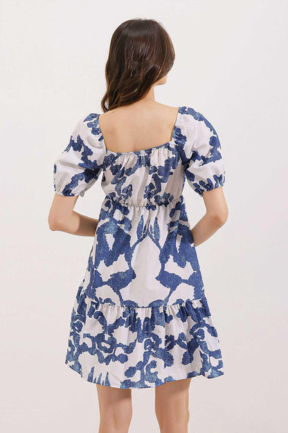 2351 Flared Poplin Dress - D.Navy Blue