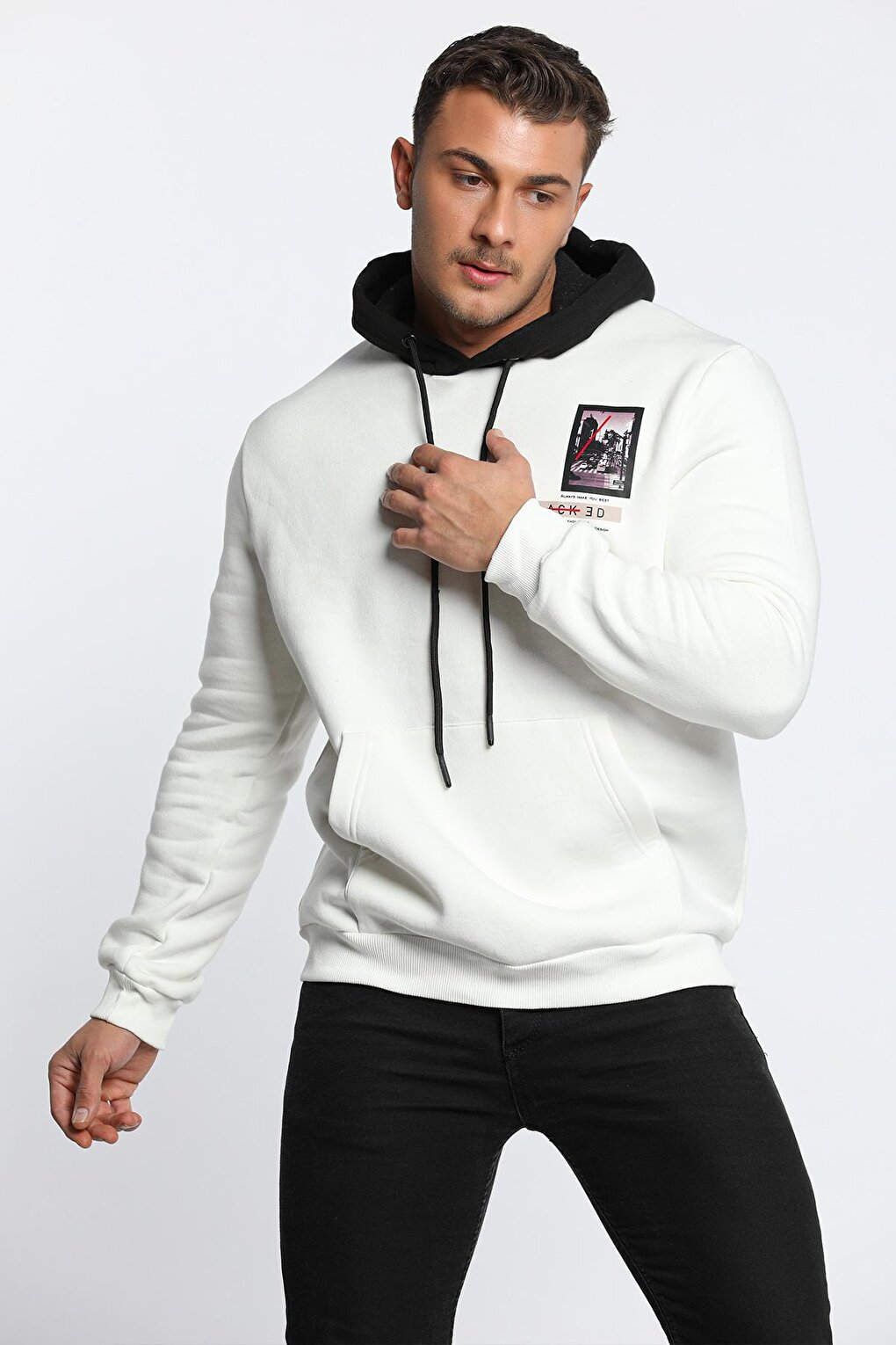 Men's Hooded Three Thread Raised Sweatshirt