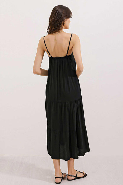 2403 Strappy Midi Dress - Black