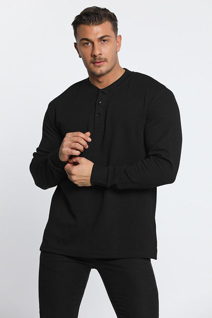 Men's Crew Neck Half Button Sweatshirt